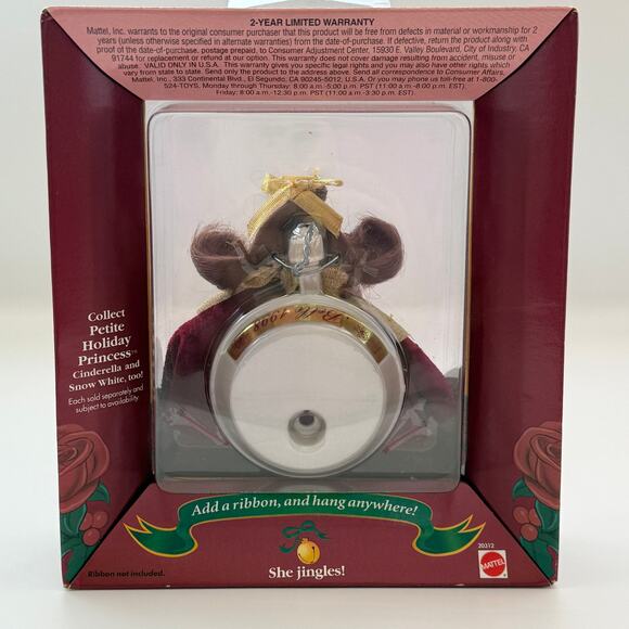 Vtg 1998 Disney Beauty and the Beast Belle Petite Holiday Princess Ornament NIB - Picture 3 of 8